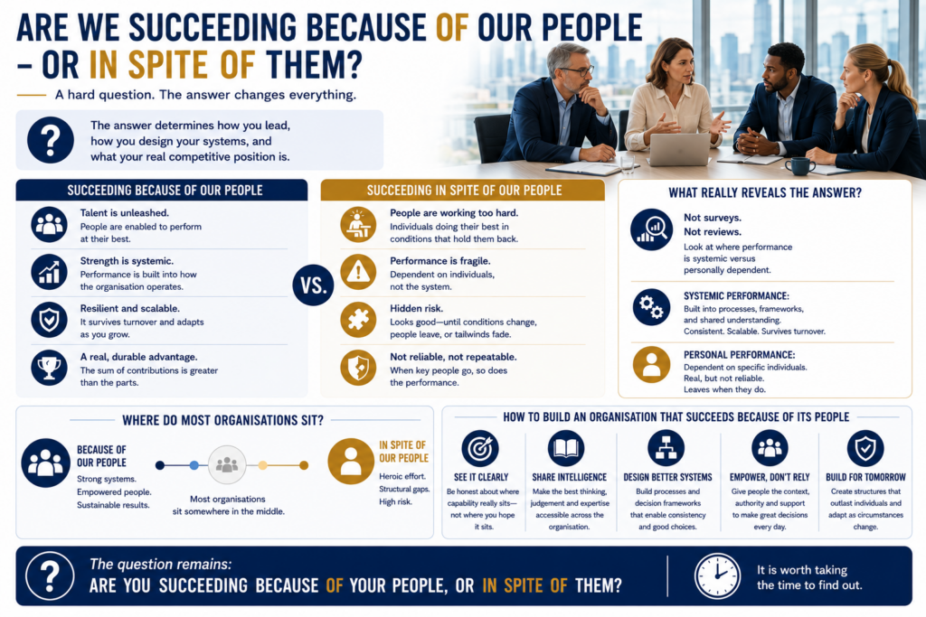 ARE WE SUCCEEDING BECAUSE OF OUR PEOPLE – OR IN SPITE OF THEM
